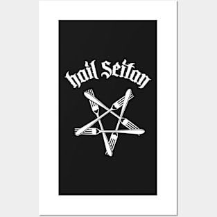 Hail Seitan - Go vegan No.1.2 (white) Posters and Art